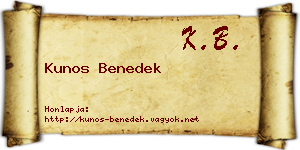 Kunos Benedek névjegykártya