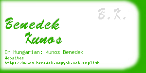 benedek kunos business card